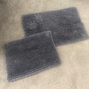 Set - 2 gray shag bathroom rugs